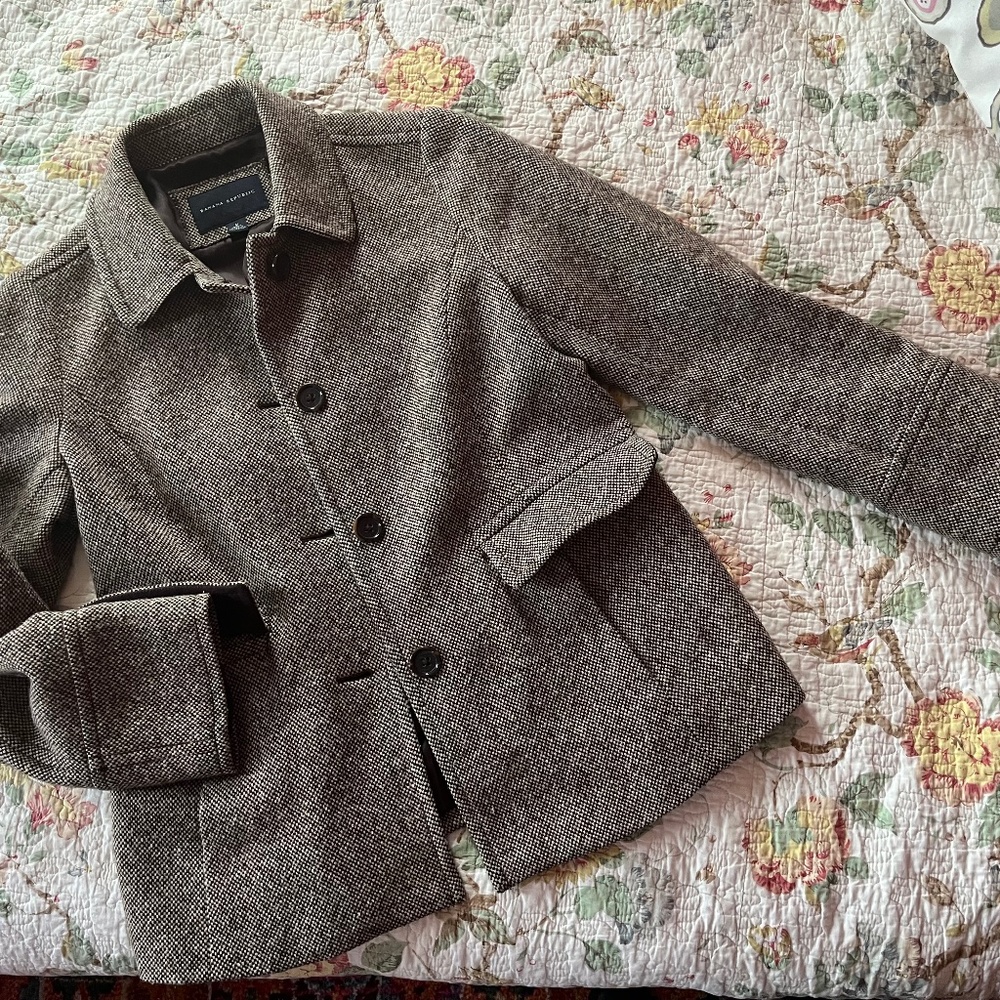 Banana Republic Brown Wool, Tweed jacket - super cute and cozy warm.